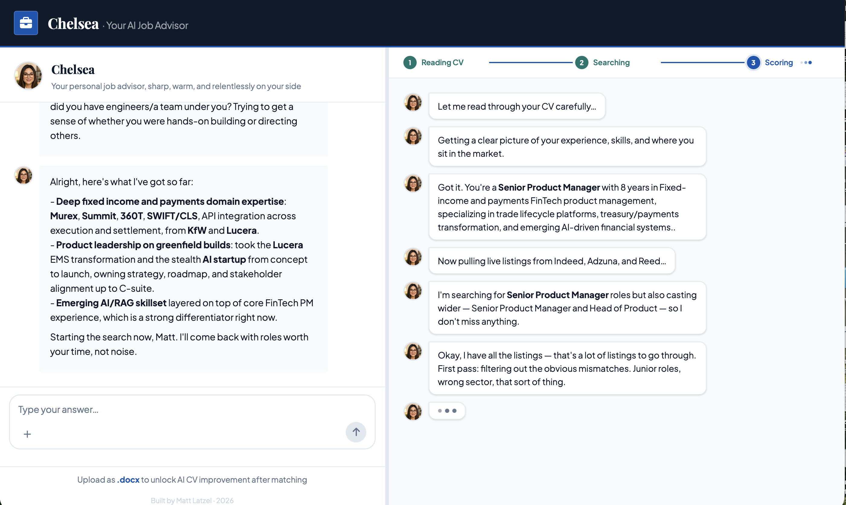 Chelsea's curated job inbox